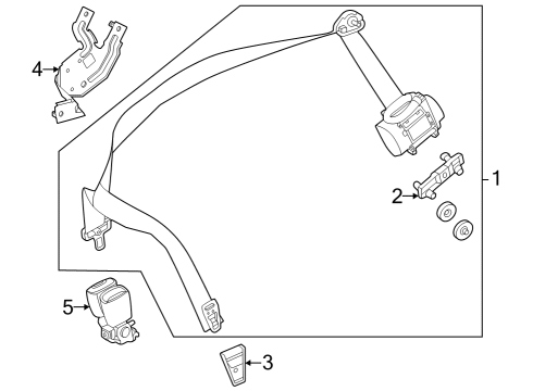 2024 Mercedes-Benz EQS 580 SUV Third Row Seat Belts Diagram