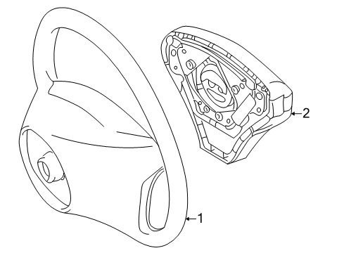 Steering Wheel Diagram for 203-460-25-03-8H83