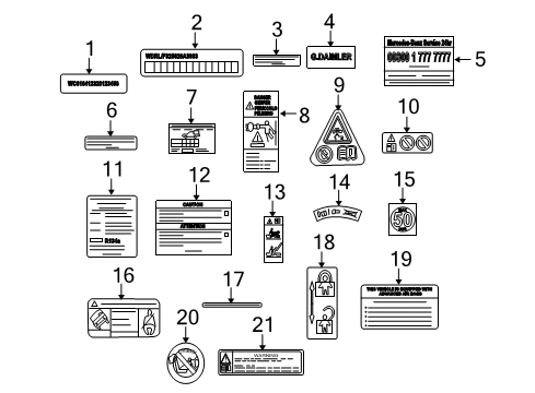 2011 Mercedes-Benz ML450 Information Labels Diagram