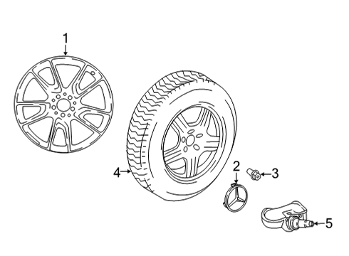 Wheel, Alloy Diagram for 167-401-06-00-7X45