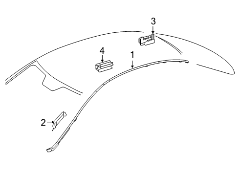 2010 Mercedes-Benz S550 Exterior Trim - Roof Diagram