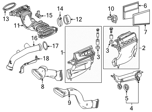 2013 Mercedes-Benz ML350 Air Intake Diagram 1