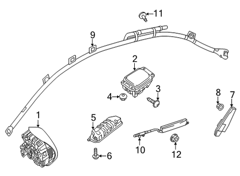 Passenger Inflator Module Diagram for 190-860-17-00