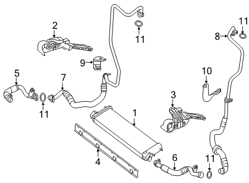 2017 Mercedes-Benz GLE63 AMG S Oil Cooler, Cooling Diagram 1