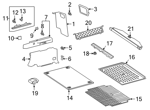 Rear Pillar Trim Diagram for 463-690-15-01-9K30