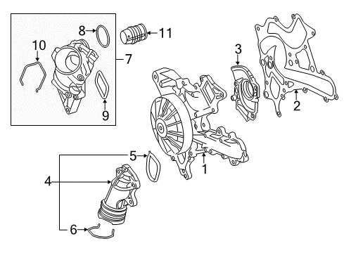 2015 Mercedes-Benz ML400 Water Pump