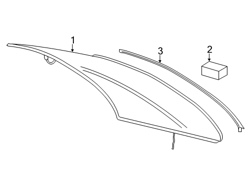 2020 Mercedes-Benz S560 Glass & Hardware - Back Glass Diagram 1