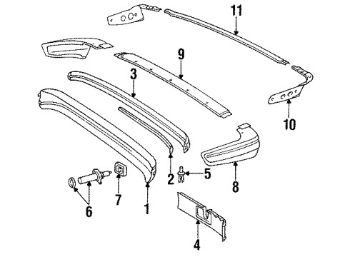 1985 Mercedes-Benz 300CD Rear Bumper Diagram 2