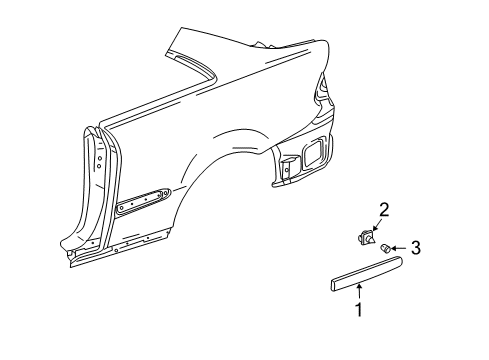 2009 Mercedes-Benz CLK350 Exterior Trim - Quarter Panel Diagram 2