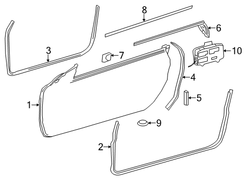 2012 Mercedes-Benz SL550 Door & Components, Body Diagram