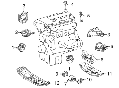 1998 Mercedes-Benz E320 Engine & Trans Mounting Diagram