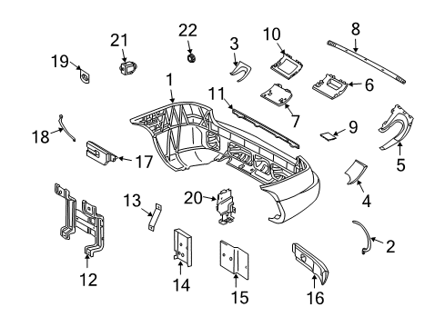 2002 Mercedes-Benz ML55 AMG Rear Bumper Diagram 2