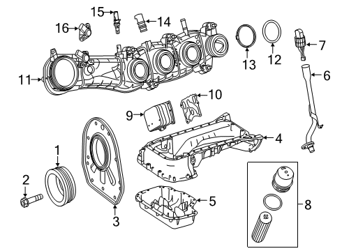 2019 Mercedes-Benz S560 Engine Parts & Mounts, Timing, Lubrication System Diagram 2