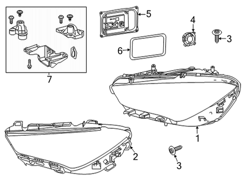 2022 Mercedes-Benz GLA35 AMG Headlamps Diagram 1