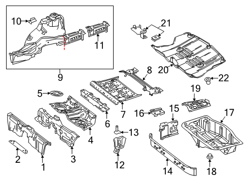 2016 Mercedes-Benz S65 AMG Rear Body - Floor & Rails Diagram