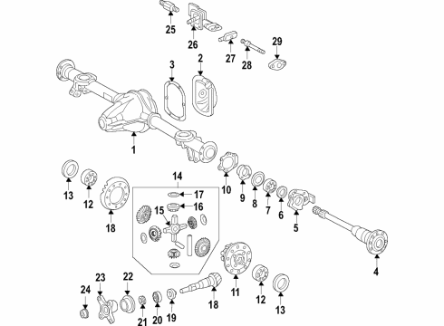 2016 Mercedes-Benz G550 Rear Axle, Differential, Propeller Shaft Diagram