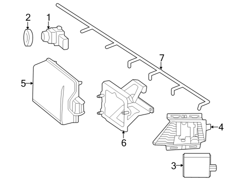 Radar Sensor Bracket Diagram for 254-888-22-00