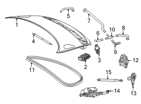 2018 Mercedes-Benz AMG GT Trunk Lid & Components Diagram 2