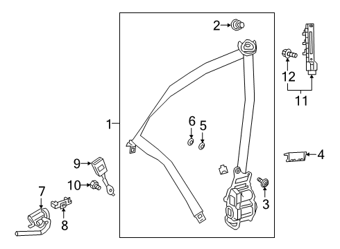 2023 Mercedes-Benz CLS450 Front Seat Belts Diagram