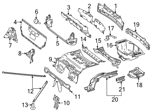 2015 Mercedes-Benz SLK350 Rear Body & Floor Diagram