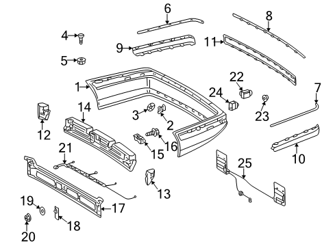 Bumper Cover Diagram for 210-885-26-25