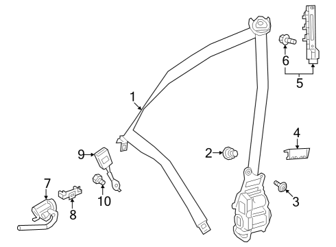 2022 Mercedes-Benz EQS 450+ Front Seat Belts Diagram