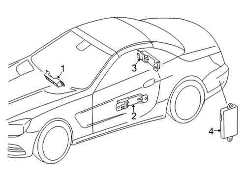 2021 Mercedes-Benz AMG GT C Keyless Entry Components Diagram