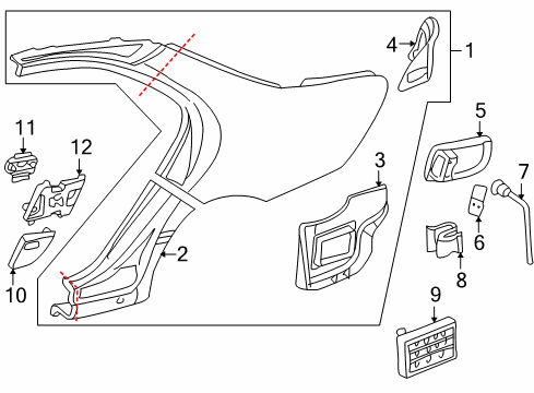 Body Side Molding Diagram for 220-690-04-62-5941