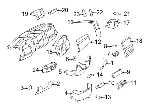 2011 Mercedes-Benz Sprinter 2500 Cluster & Switches, Instrument Panel Diagram 3