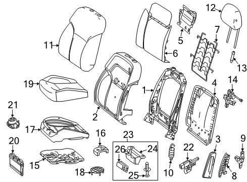 Seat Back Cover Diagram for 166-910-75-03-7H23