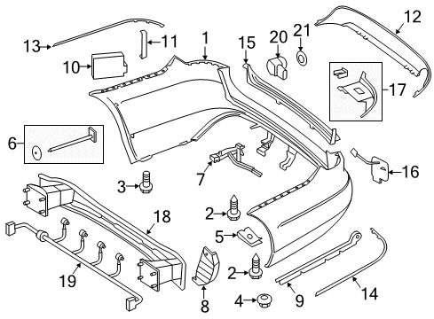 Bumper Cover Lower Bracket Diagram for 212-885-27-14