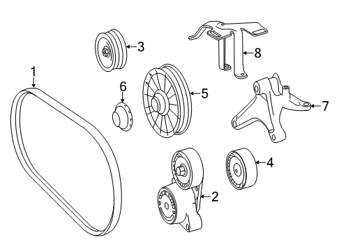 2012 Mercedes-Benz CLS63 AMG Belts & Pulleys, Maintenance Diagram