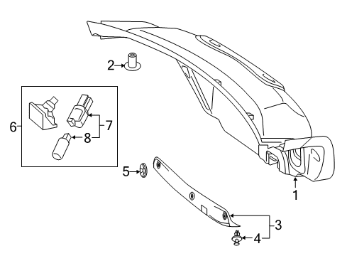 2020 Mercedes-Benz E63 AMG S Interior Trim - Trunk Lid Diagram