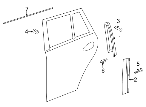 2013 Mercedes-Benz GL450 Exterior Trim - Rear Door Diagram