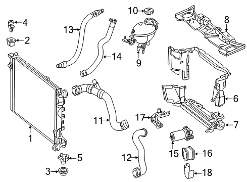 Radiator Hose Diagram for 212-501-47-84