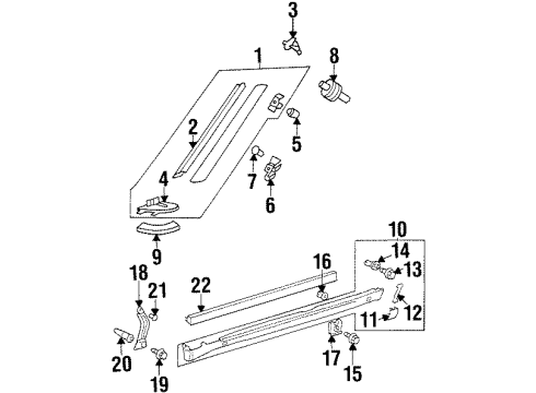 1995 Mercedes-Benz S600 Exterior Trim - Pillars Diagram