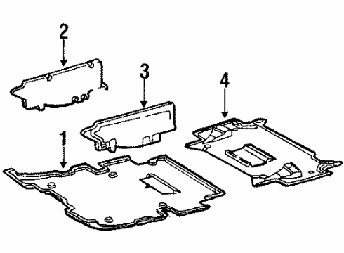 1992 Mercedes-Benz 400E Splash Shields Diagram