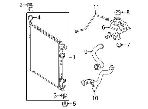 2016 Mercedes-Benz GLE350 Radiator & Components Diagram