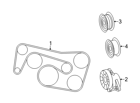 2010 Mercedes-Benz E350 Belts & Pulleys, Cooling Diagram 1