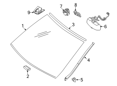 Windshield Diagram for 253-670-92-00