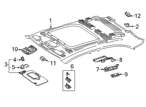 Map Lamp Assembly Diagram for 000-900-10-39-9051