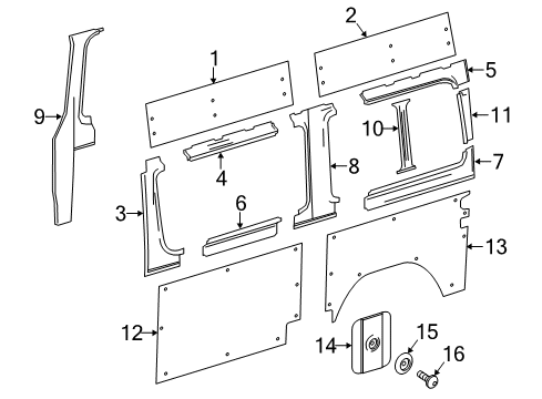 2017 Mercedes-Benz Sprinter 3500 Interior Trim - Side Panel Diagram 2