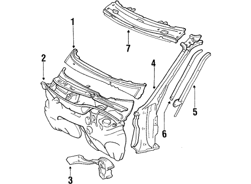 1991 Mercedes-Benz 350SD Cowl Diagram