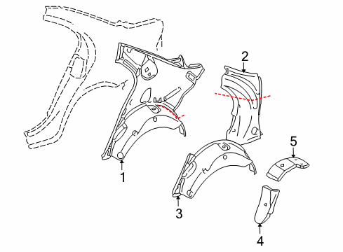 2007 Mercedes-Benz CLS63 AMG Inner Structure - Quarter Panel Diagram