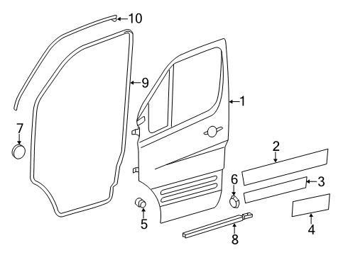 2023 Mercedes-Benz Sprinter 3500XD Door & Components Diagram 1