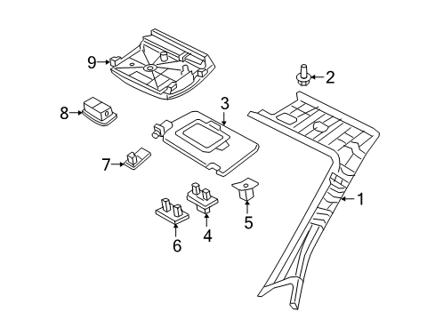 2020 Mercedes-Benz C63 AMG Interior Trim - Roof Diagram 1