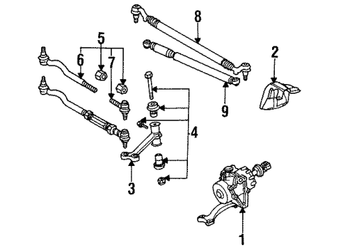 Steering Gear Diagram for 140-460-53-01