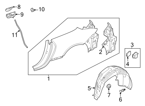 Quarter Panel Diagram for 232-630-96-01