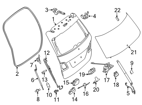 2019 Mercedes-Benz GLS450 Lift Gate Diagram