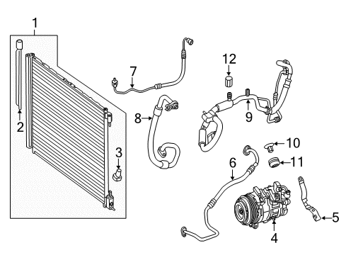 2019 Mercedes-Benz C43 AMG A/C Condenser, Compressor & Lines Diagram 2